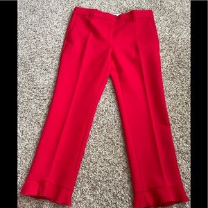 ANN TAYLOR Red Jubilee Trouser with Ruffle Hem, Size 6